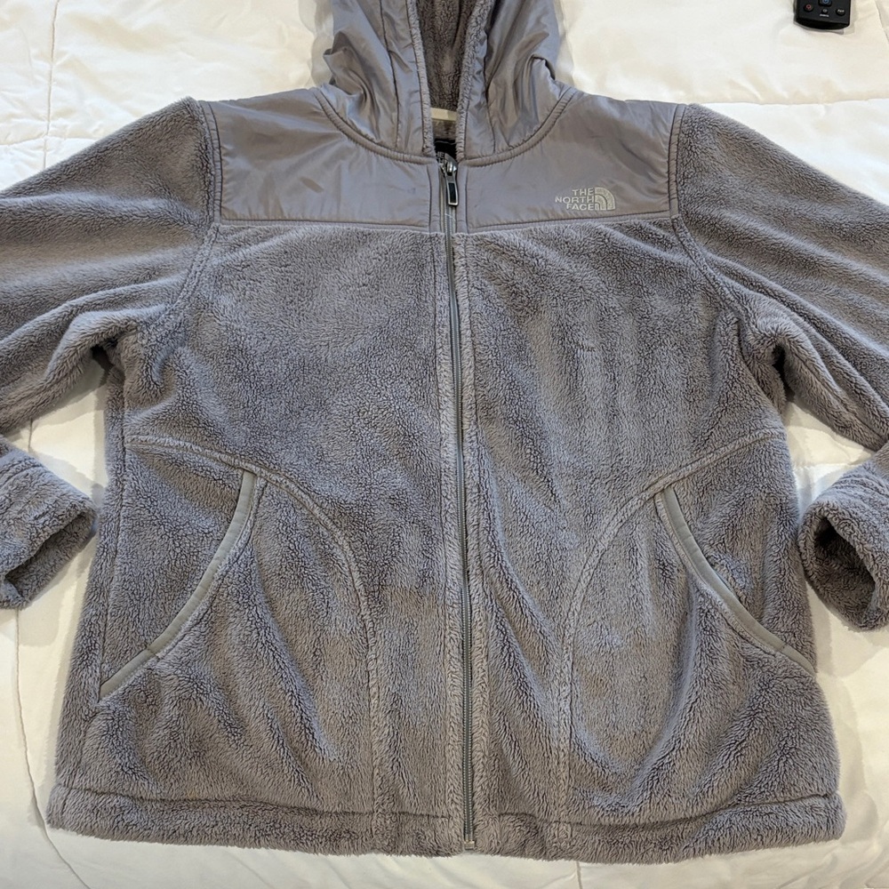 The North Face Gray Hooded Plush  Jacket